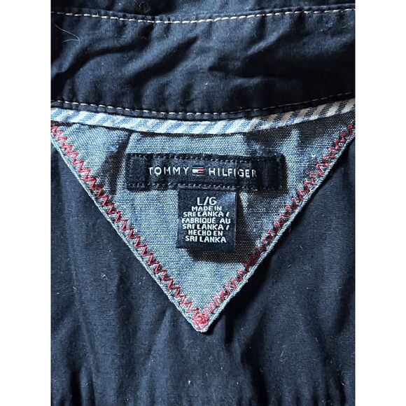 Tommy Hilfiger Embroidered Utility Shirt 100% cotton Long Sleeve Collared Shirt - Picture 2 of 7